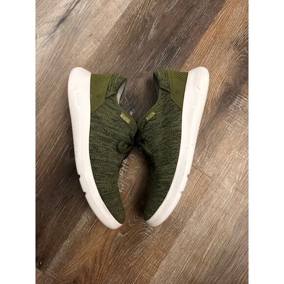 Kizik Madrid Eco Knit Mens Shoes - Olive Green Hands Free Sneakers - Sz: 10 - Picture 4 of 6